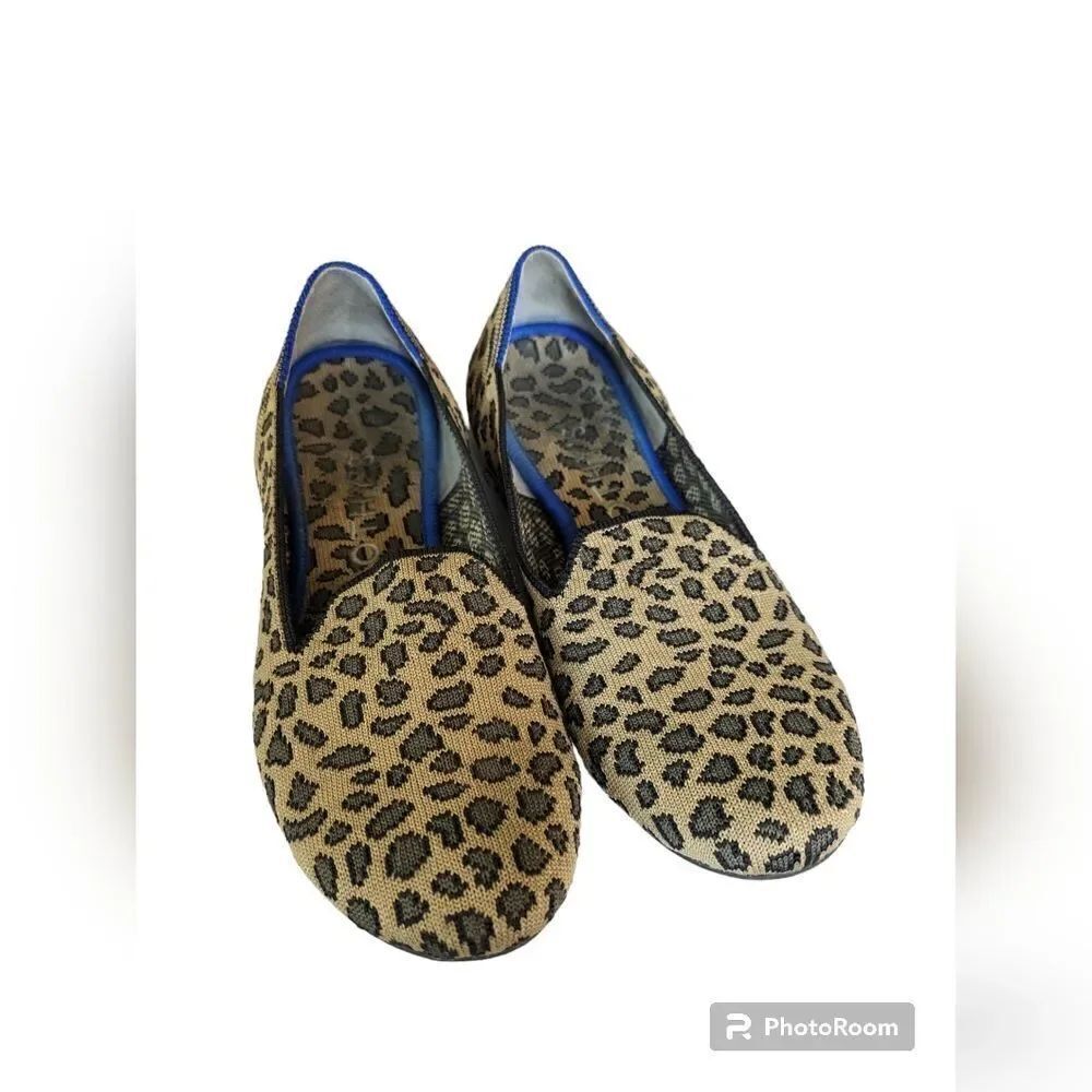 ROTHY’S “The Loafer” Mocha Spot Leopard Print Loafers Size 7